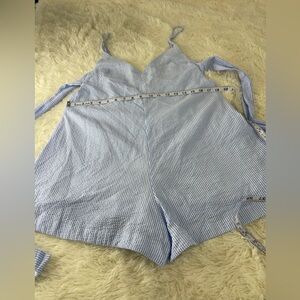 HYFVE Light Blue and White Striped Top